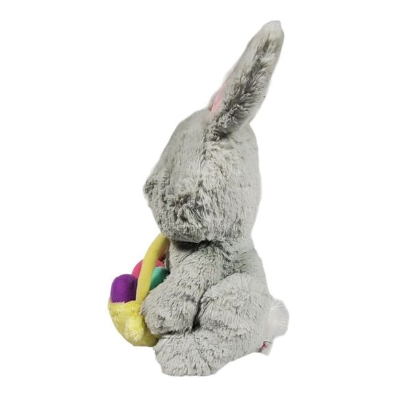 Gund Gray Easter Bunny Chick Basket Plush Stuffed Animal Eggs Easter Spring 13" - Picture 4 of 10
